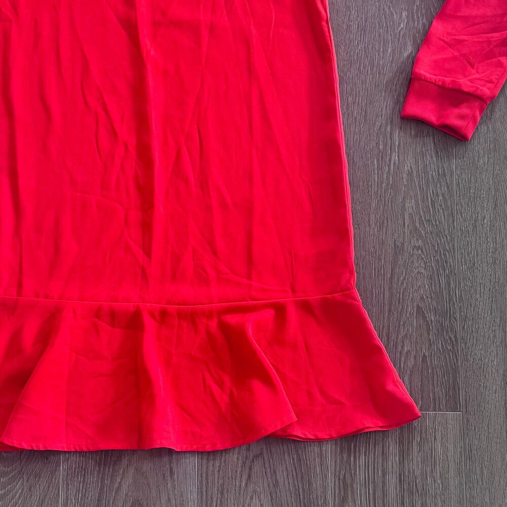 Adidas Sporty Dress Flounce Hem Coquette Red Long sleeves Small/Medium 2018 NEW - Picture 5 of 13